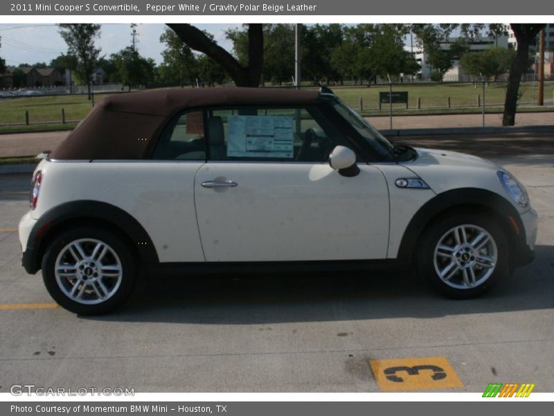 Pepper White / Gravity Polar Beige Leather 2011 Mini Cooper S Convertible