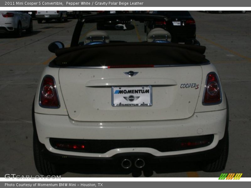 Pepper White / Gravity Polar Beige Leather 2011 Mini Cooper S Convertible
