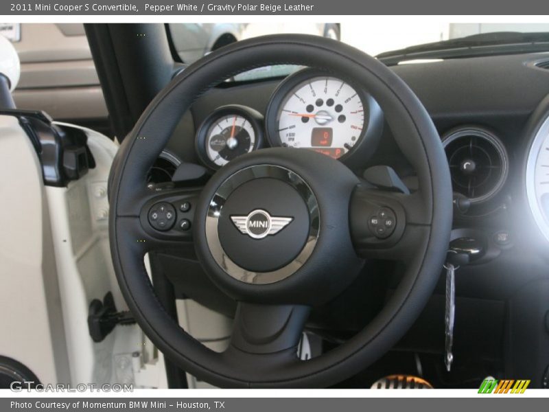 Pepper White / Gravity Polar Beige Leather 2011 Mini Cooper S Convertible