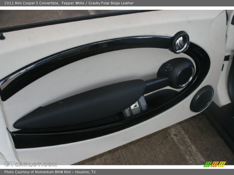 Pepper White / Gravity Polar Beige Leather 2011 Mini Cooper S Convertible