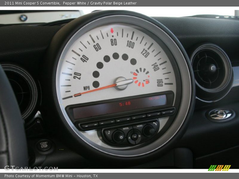 Pepper White / Gravity Polar Beige Leather 2011 Mini Cooper S Convertible