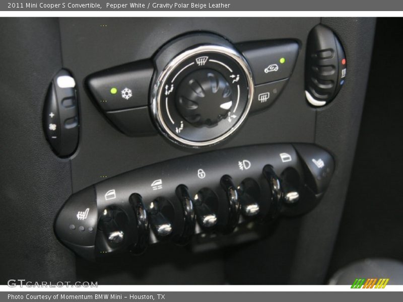 Pepper White / Gravity Polar Beige Leather 2011 Mini Cooper S Convertible