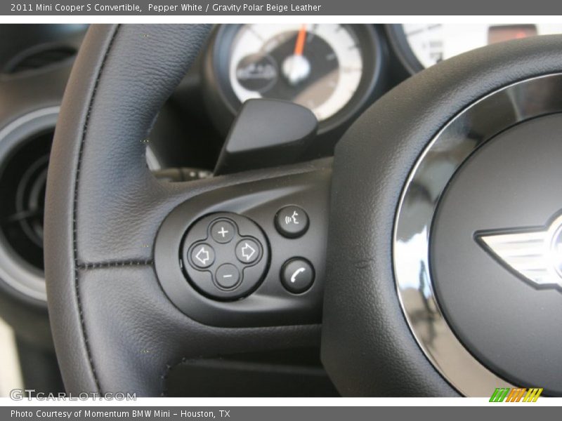Pepper White / Gravity Polar Beige Leather 2011 Mini Cooper S Convertible