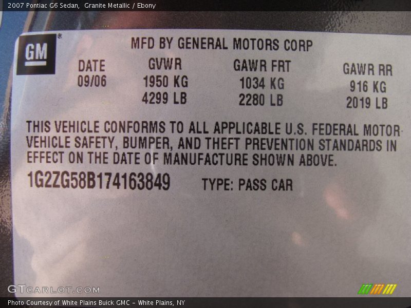 Granite Metallic / Ebony 2007 Pontiac G6 Sedan