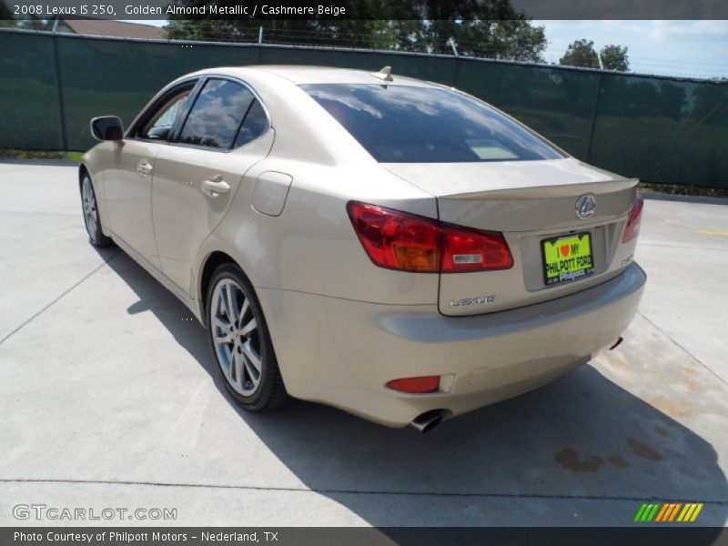 Golden Almond Metallic / Cashmere Beige 2008 Lexus IS 250