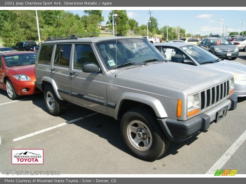 Silverstone Metallic / Agate 2001 Jeep Cherokee Sport 4x4