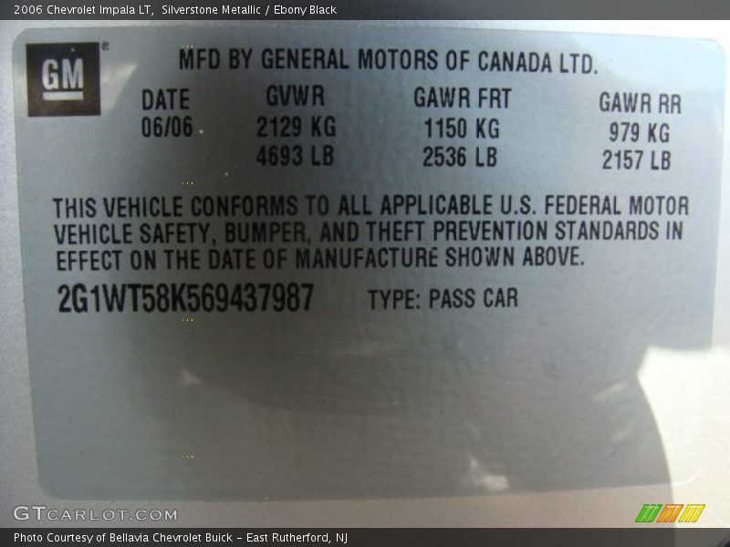 Silverstone Metallic / Ebony Black 2006 Chevrolet Impala LT