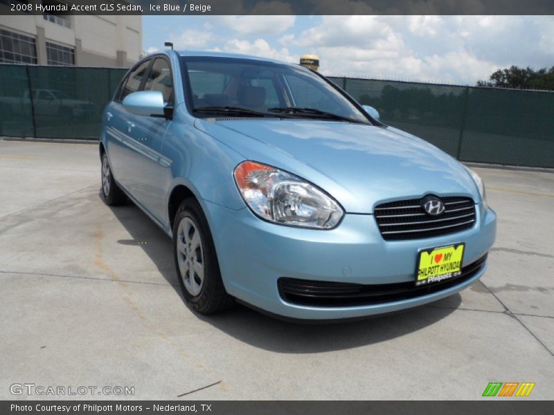 Ice Blue / Beige 2008 Hyundai Accent GLS Sedan