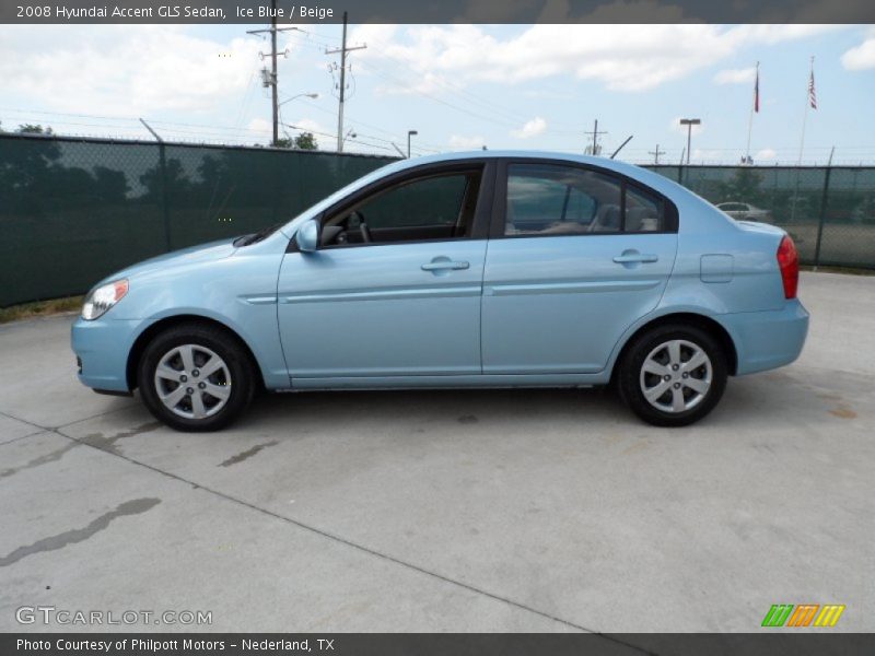 Ice Blue / Beige 2008 Hyundai Accent GLS Sedan