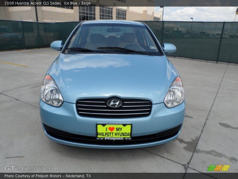 Ice Blue / Beige 2008 Hyundai Accent GLS Sedan