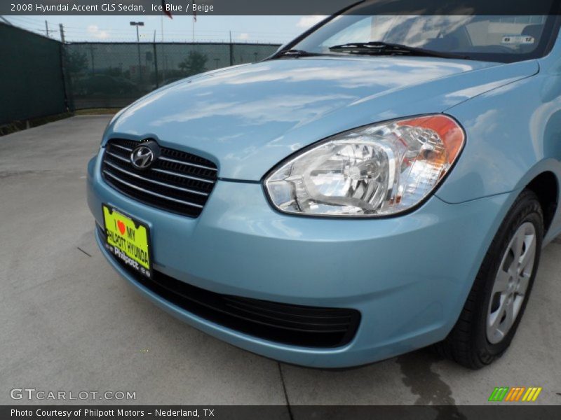 Ice Blue / Beige 2008 Hyundai Accent GLS Sedan