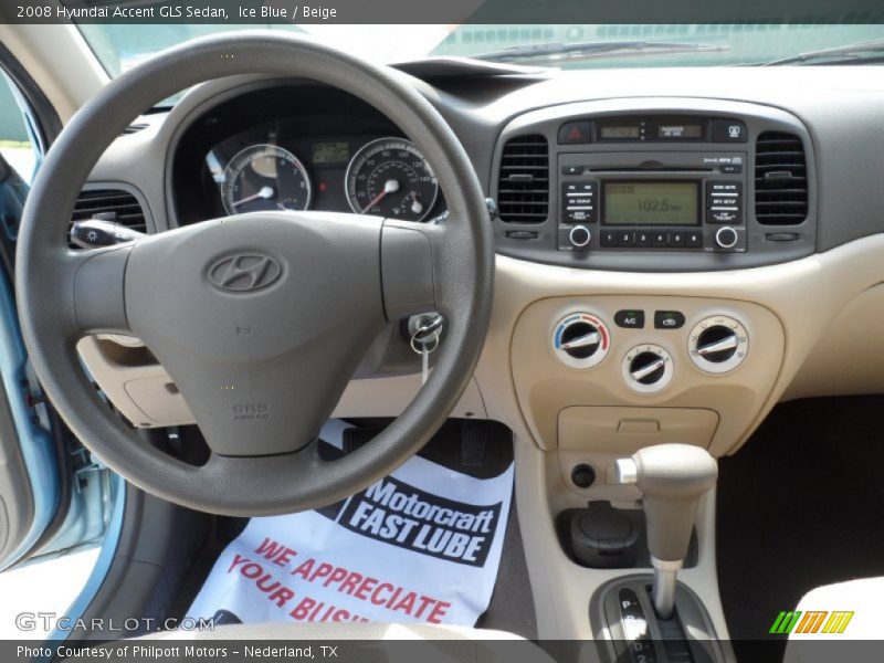 Ice Blue / Beige 2008 Hyundai Accent GLS Sedan