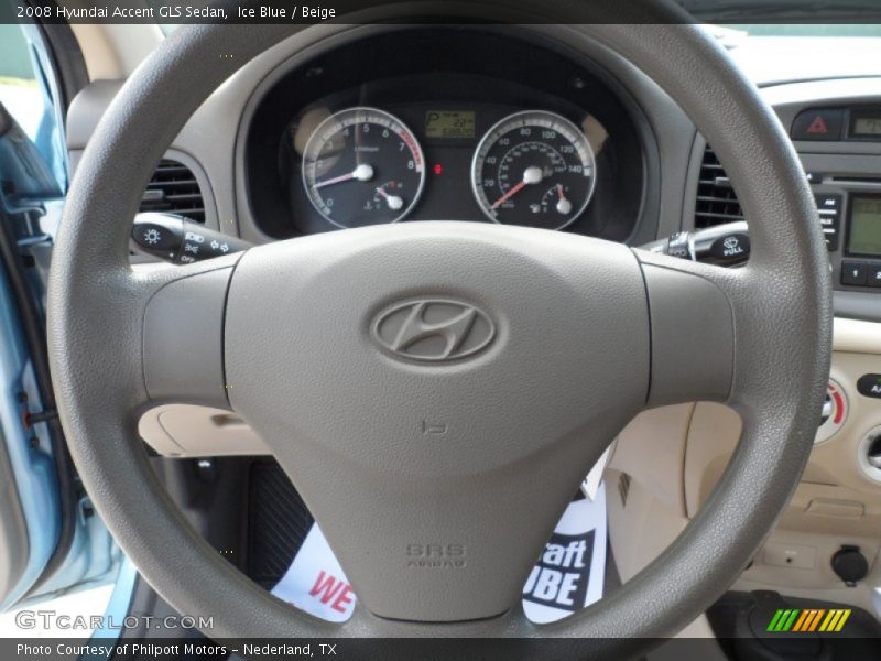Ice Blue / Beige 2008 Hyundai Accent GLS Sedan