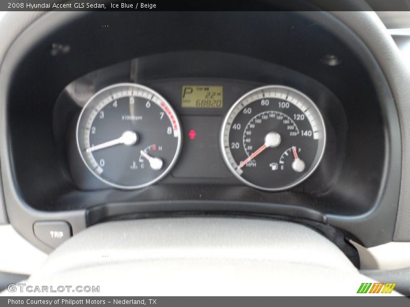 Ice Blue / Beige 2008 Hyundai Accent GLS Sedan