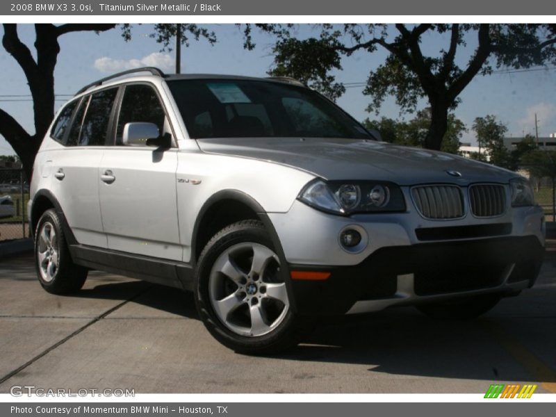 Titanium Silver Metallic / Black 2008 BMW X3 3.0si