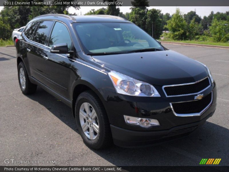 Gold Mist Metallic / Dark Gray/Light Gray 2011 Chevrolet Traverse LT