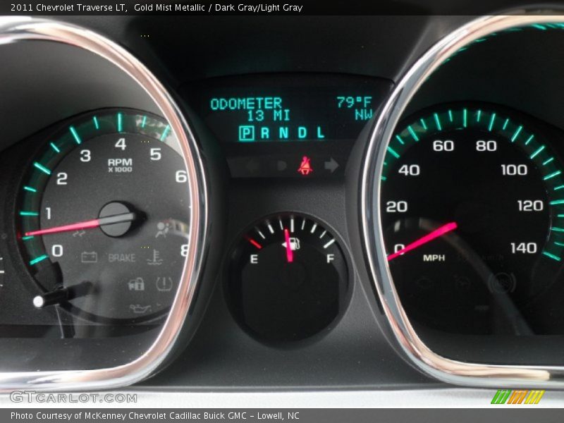 Gold Mist Metallic / Dark Gray/Light Gray 2011 Chevrolet Traverse LT