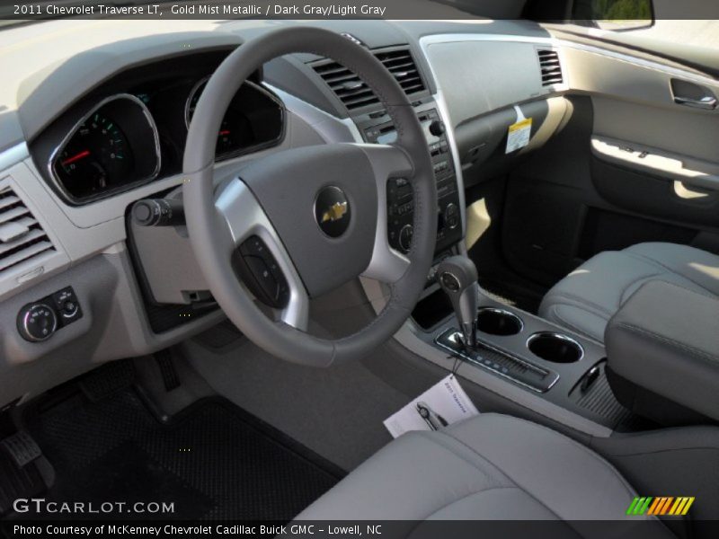 Gold Mist Metallic / Dark Gray/Light Gray 2011 Chevrolet Traverse LT