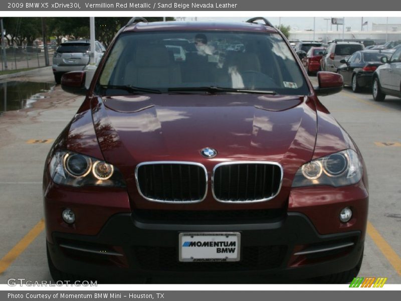 Vermillion Red Metallic / Sand Beige Nevada Leather 2009 BMW X5 xDrive30i