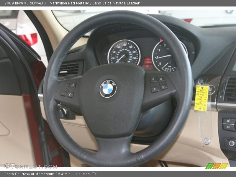 Vermillion Red Metallic / Sand Beige Nevada Leather 2009 BMW X5 xDrive30i