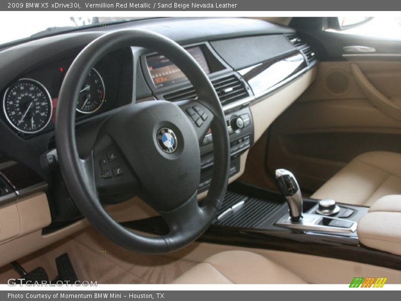 Vermillion Red Metallic / Sand Beige Nevada Leather 2009 BMW X5 xDrive30i