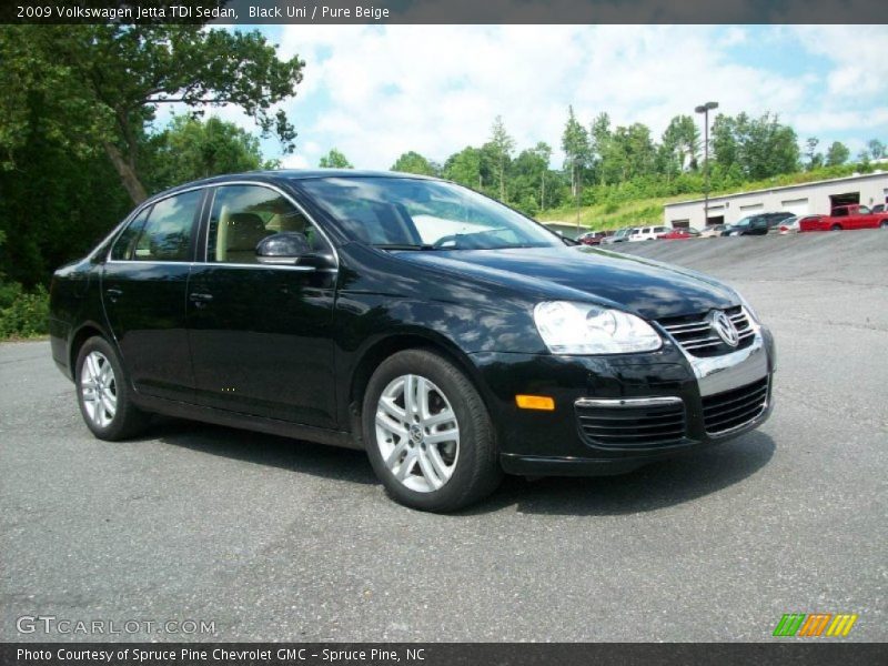 Black Uni / Pure Beige 2009 Volkswagen Jetta TDI Sedan