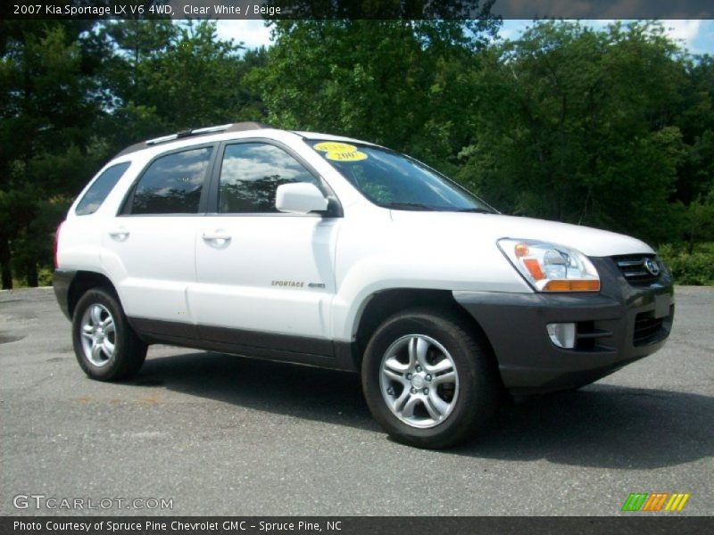 Clear White / Beige 2007 Kia Sportage LX V6 4WD