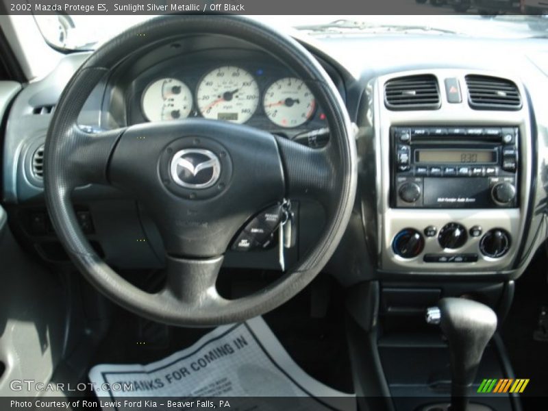 Sunlight Silver Metallic / Off Black 2002 Mazda Protege ES