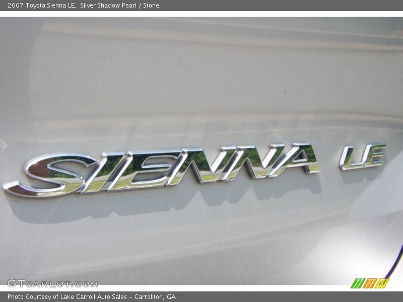 Silver Shadow Pearl / Stone 2007 Toyota Sienna LE