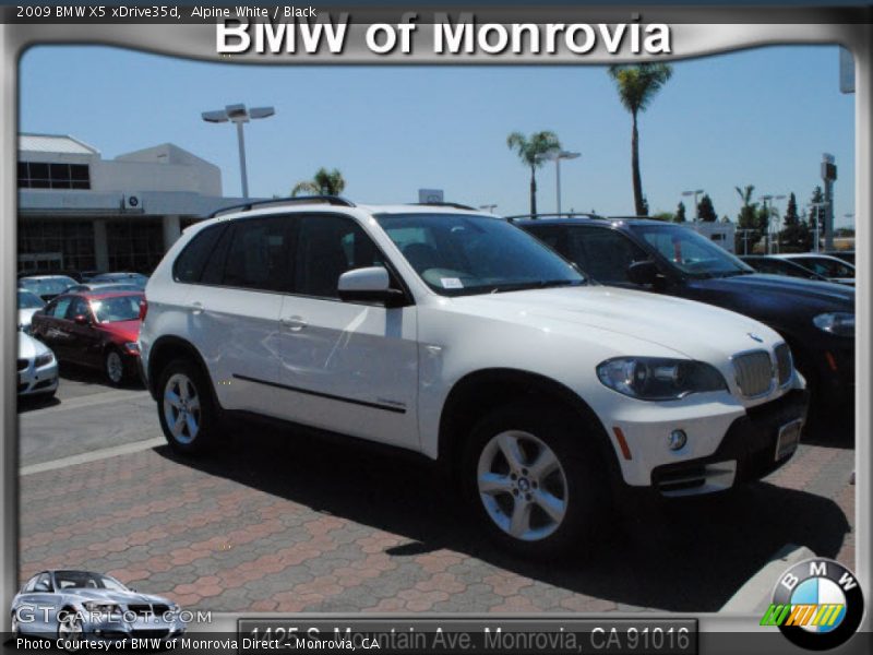 Alpine White / Black 2009 BMW X5 xDrive35d