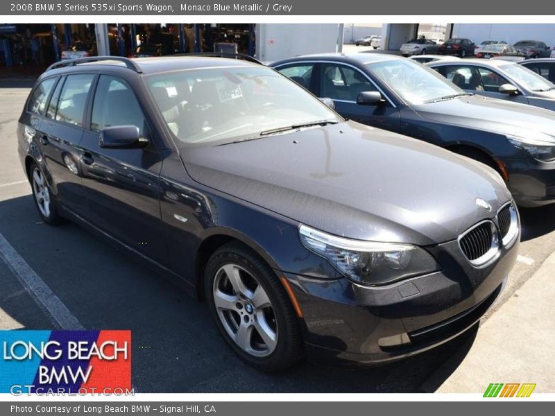 Monaco Blue Metallic / Grey 2008 BMW 5 Series 535xi Sports Wagon