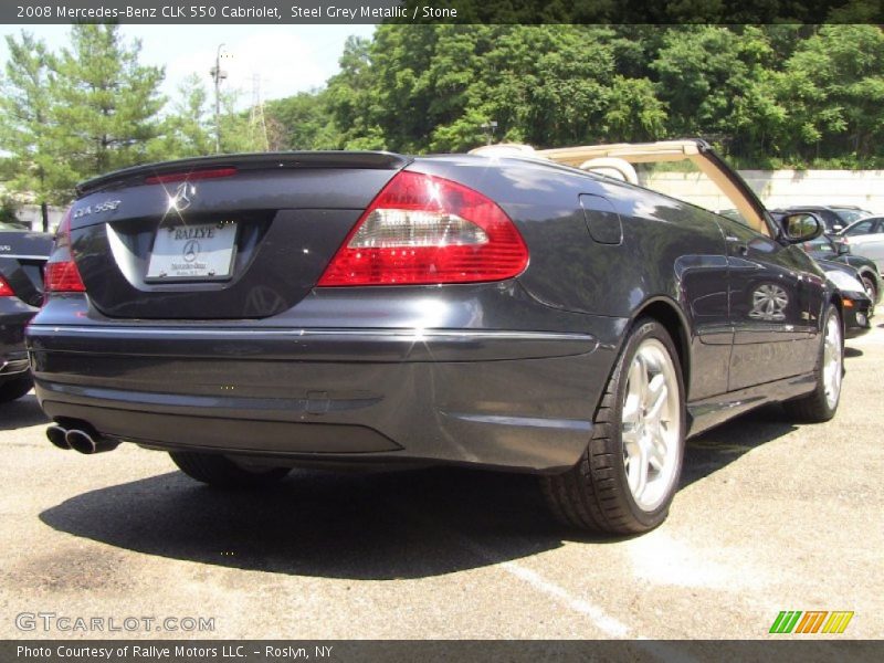 Steel Grey Metallic / Stone 2008 Mercedes-Benz CLK 550 Cabriolet