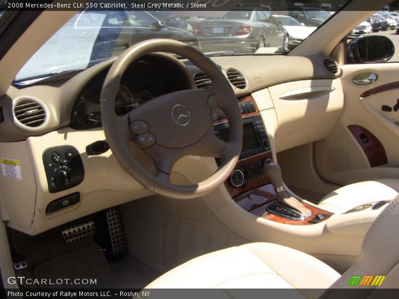 Steel Grey Metallic / Stone 2008 Mercedes-Benz CLK 550 Cabriolet