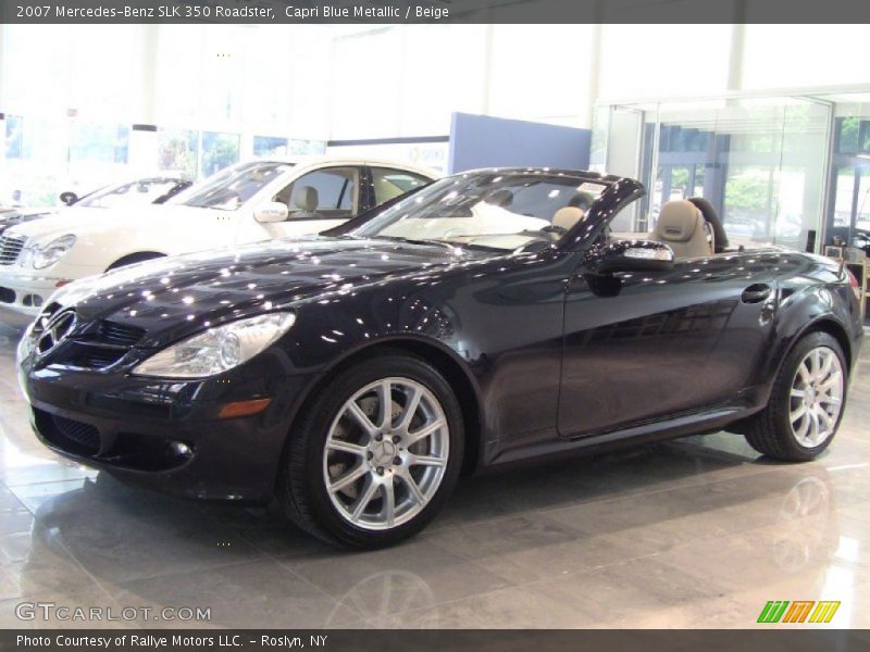 Capri Blue Metallic / Beige 2007 Mercedes-Benz SLK 350 Roadster