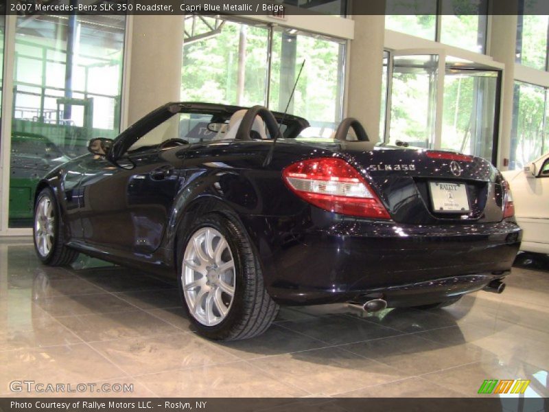 Capri Blue Metallic / Beige 2007 Mercedes-Benz SLK 350 Roadster