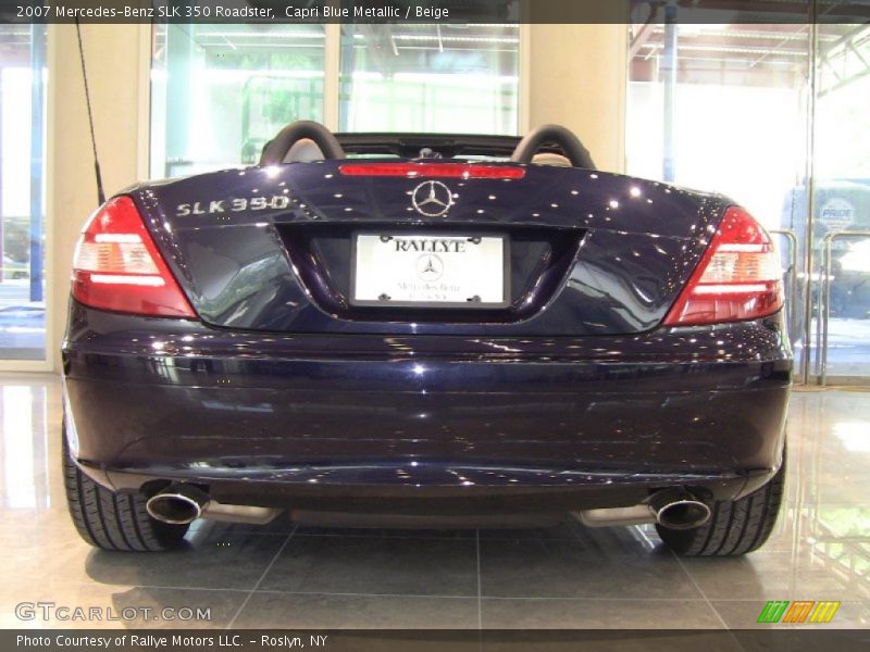Capri Blue Metallic / Beige 2007 Mercedes-Benz SLK 350 Roadster