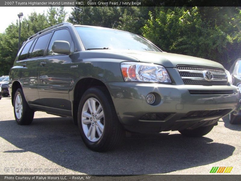 Oasis Green Pearl / Ivory Beige 2007 Toyota Highlander Hybrid Limited 4WD