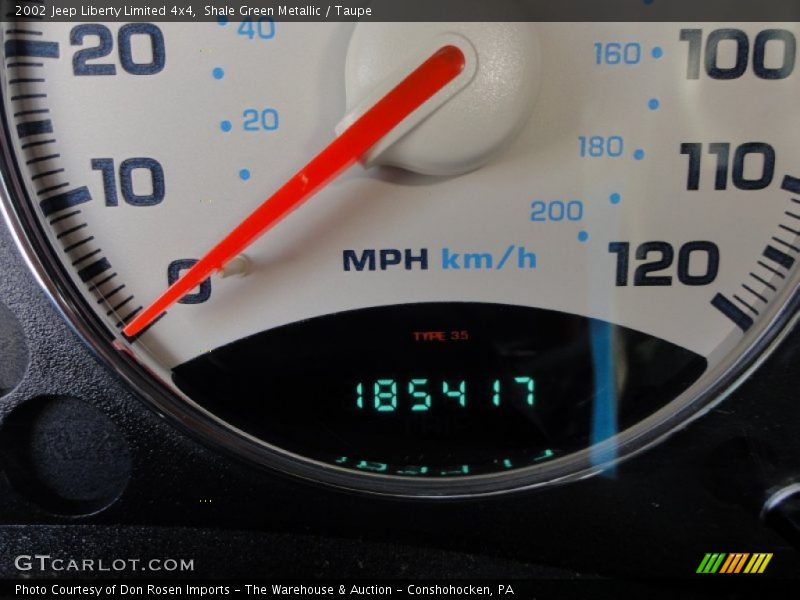 Shale Green Metallic / Taupe 2002 Jeep Liberty Limited 4x4