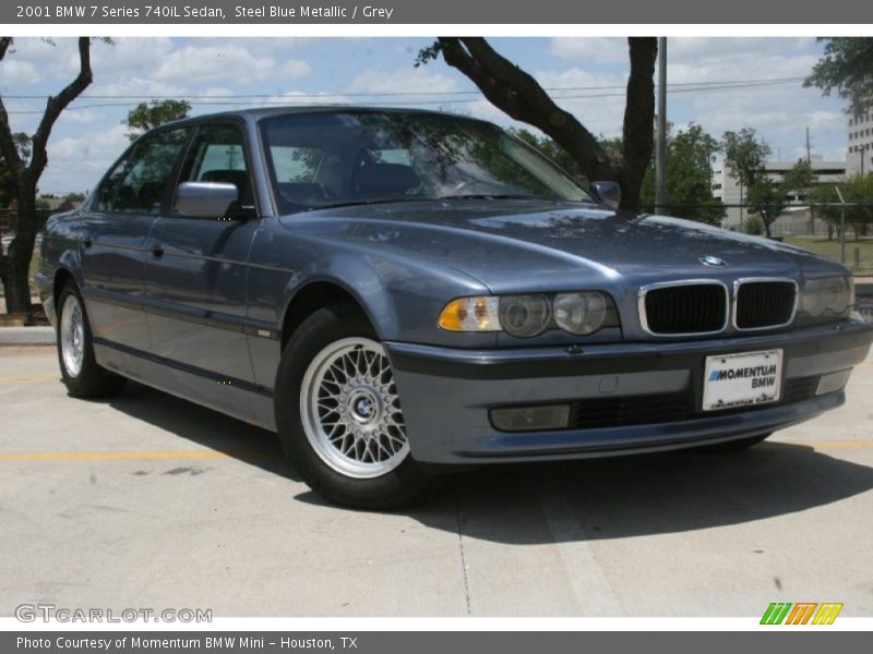 Steel Blue Metallic / Grey 2001 BMW 7 Series 740iL Sedan