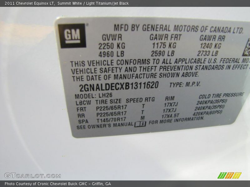 Summit White / Light Titanium/Jet Black 2011 Chevrolet Equinox LT