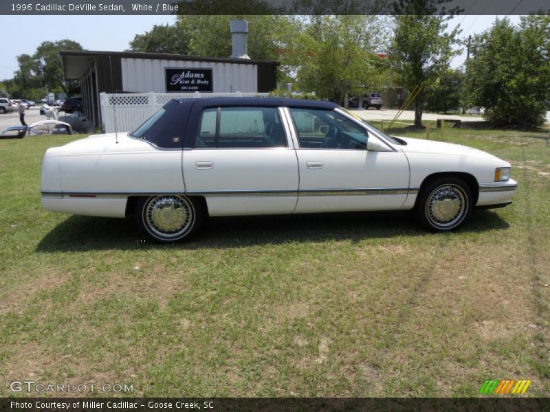 White / Blue 1996 Cadillac DeVille Sedan