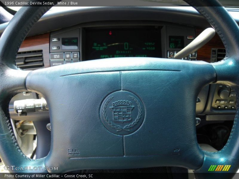 White / Blue 1996 Cadillac DeVille Sedan