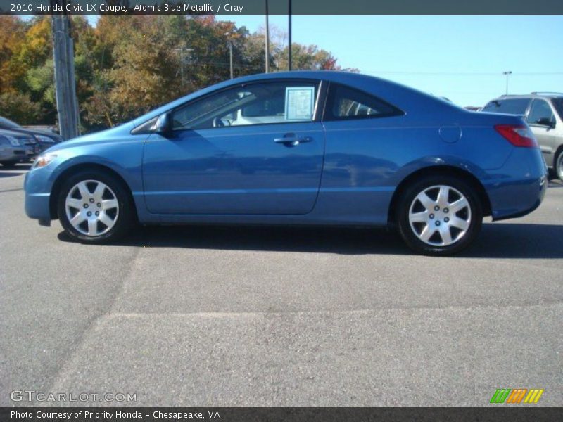 Atomic Blue Metallic / Gray 2010 Honda Civic LX Coupe