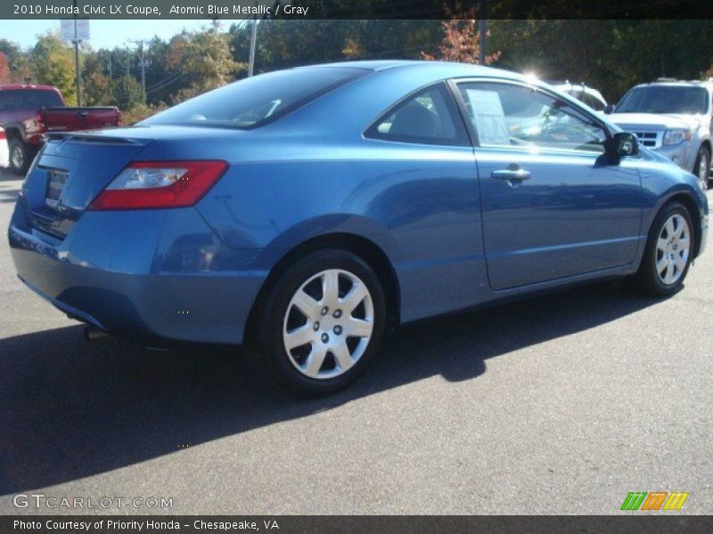 Atomic Blue Metallic / Gray 2010 Honda Civic LX Coupe