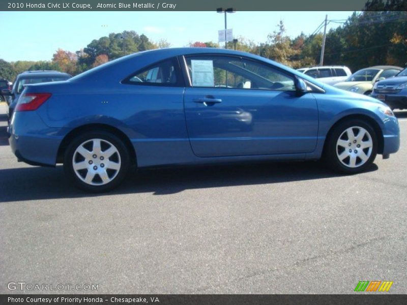 Atomic Blue Metallic / Gray 2010 Honda Civic LX Coupe