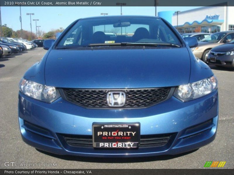 Atomic Blue Metallic / Gray 2010 Honda Civic LX Coupe