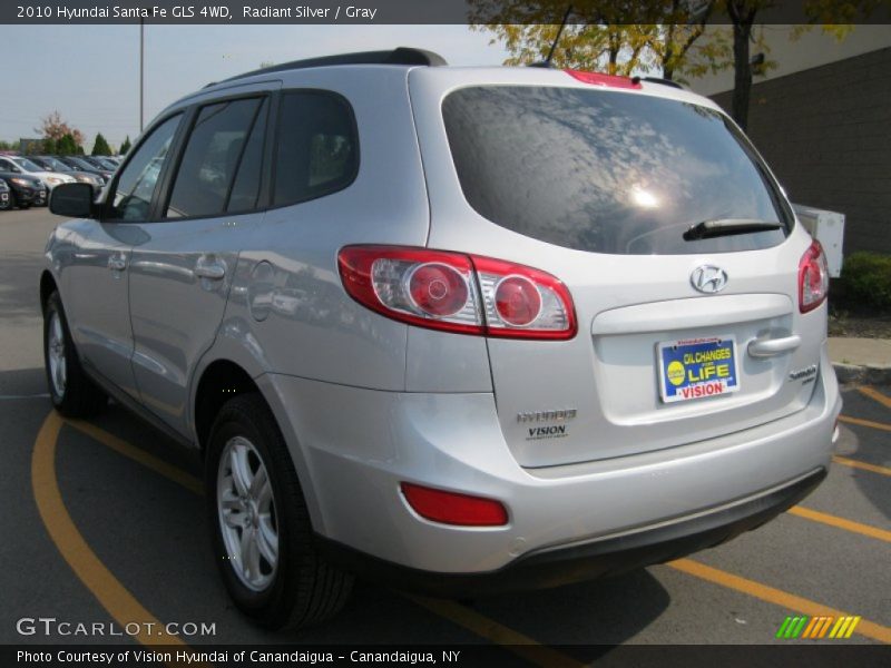 Radiant Silver / Gray 2010 Hyundai Santa Fe GLS 4WD