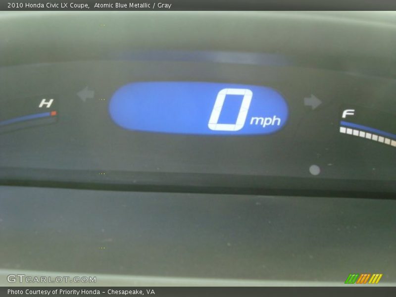 Atomic Blue Metallic / Gray 2010 Honda Civic LX Coupe