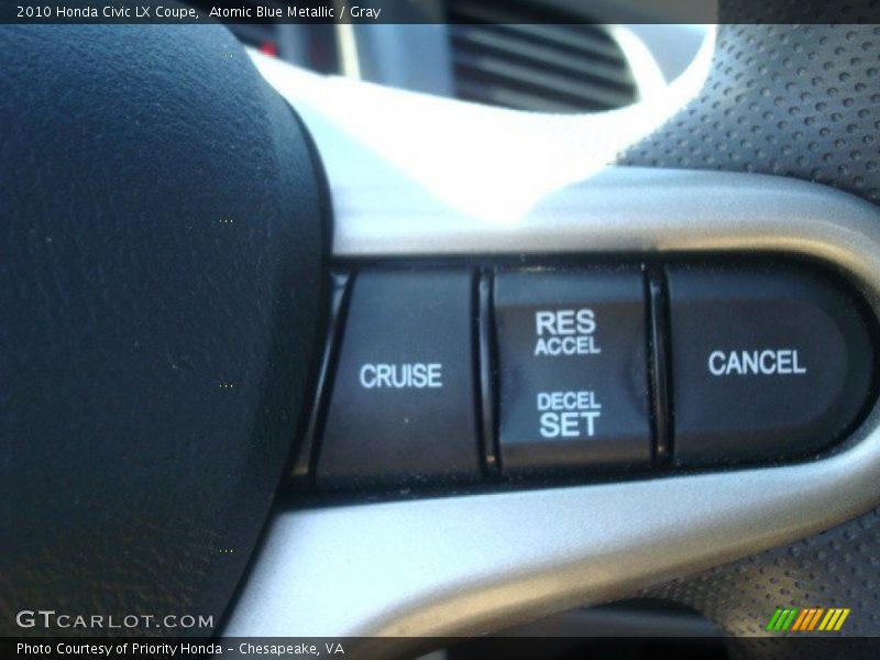 Atomic Blue Metallic / Gray 2010 Honda Civic LX Coupe