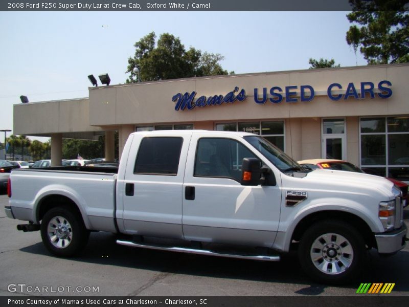 Oxford White / Camel 2008 Ford F250 Super Duty Lariat Crew Cab